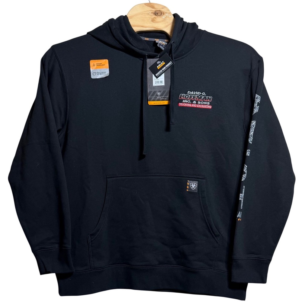 Ariat Rebar Roughneck Pullover Hoodie Black Skull Graphic Large 10037616 NWT